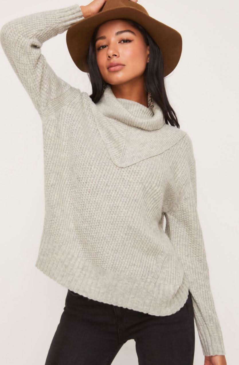 Grey Cowl Neck Sweater