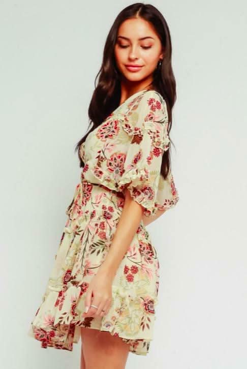 Floral Short Sleeve Dresses