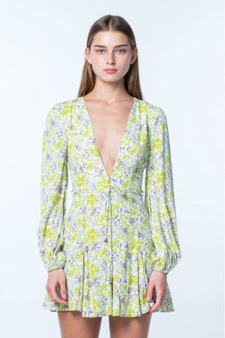 Long Sleeve mini floral dresses for women
