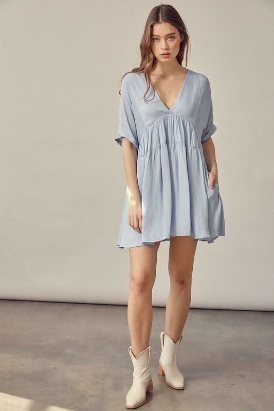 Light Blue Mini Dresses