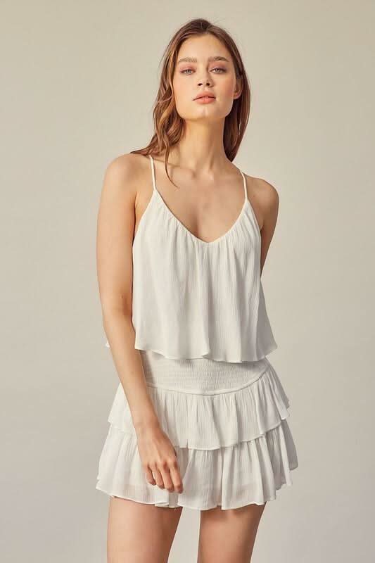 White Ruffle Romper
