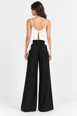 Broadway Bound Black and Ivory Two Toned Jumpsuit - back View 