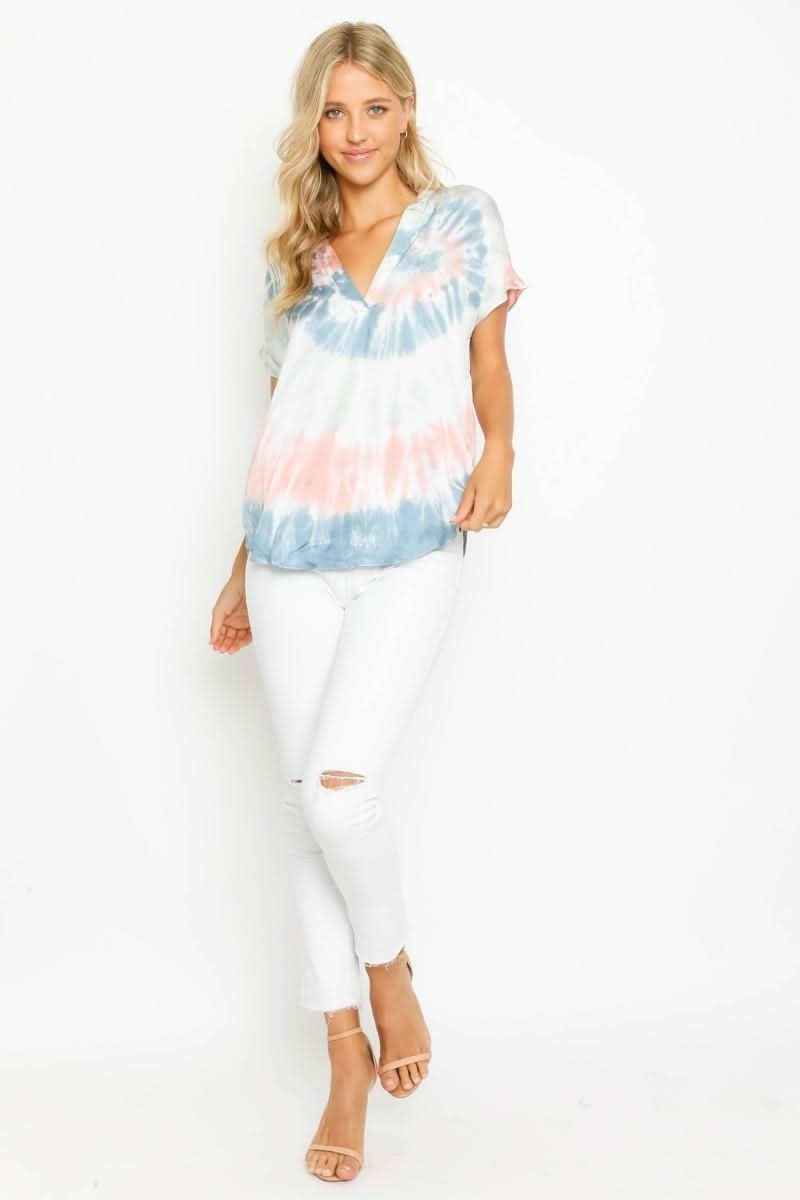 Tie-Dye Short Sleeve Tops