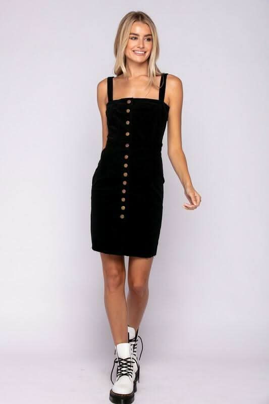 Black Velvet Pinafore Dress