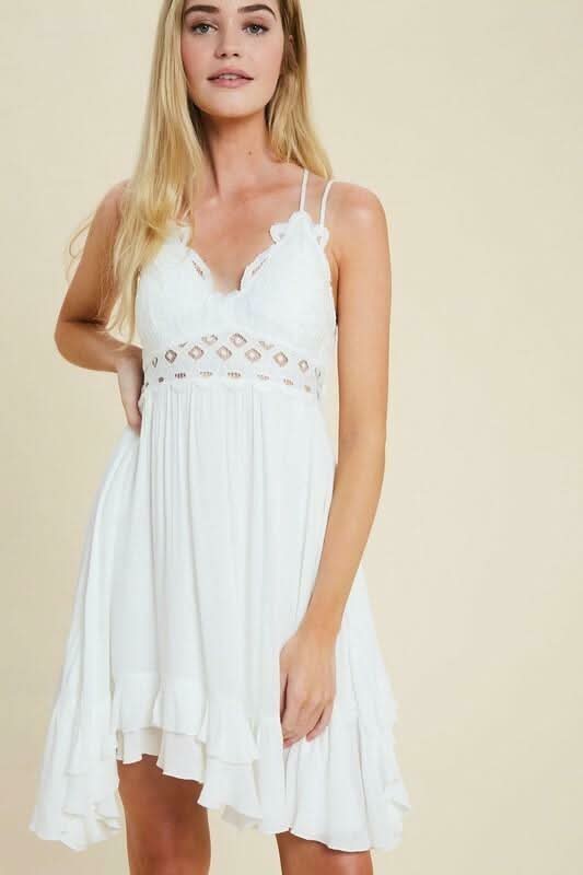 White Lace Slip Dress
