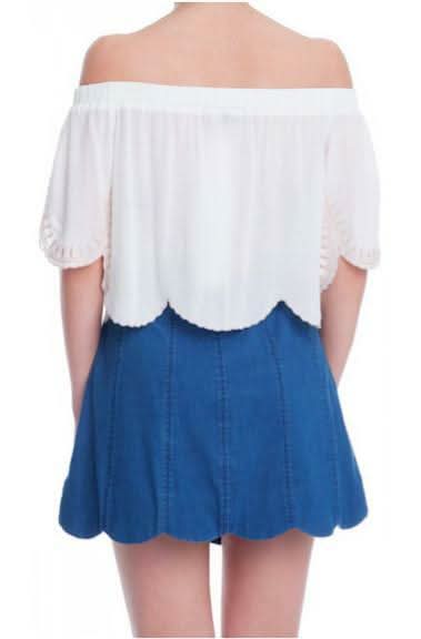 White Embroidered Off-the-Shoulder Top