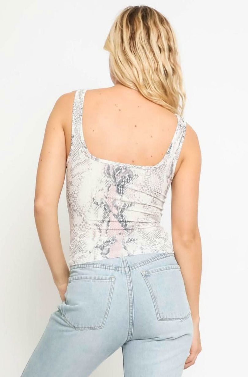 Becca Blush Snake Print Tank Top -  BohoPink