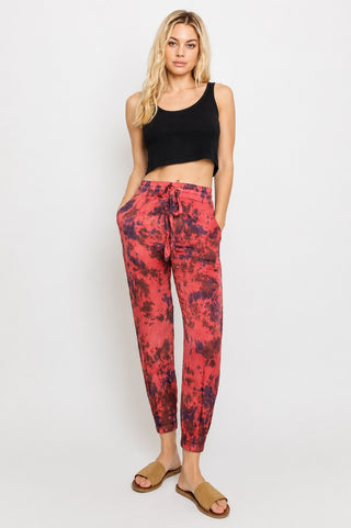 Tie-Dye Satin Pants 