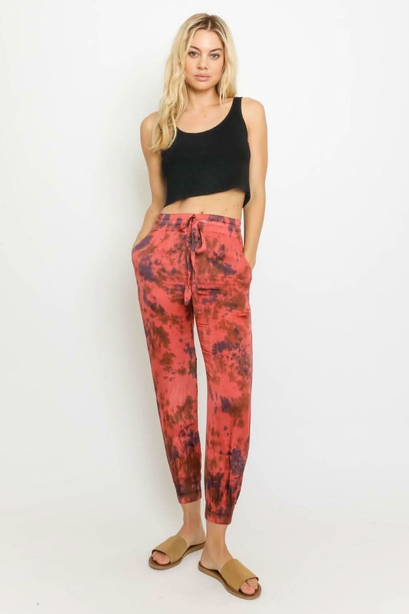 Tie-Dye Satin Pants 