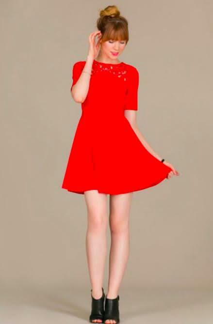 Red Fit and Flare Mini Dress