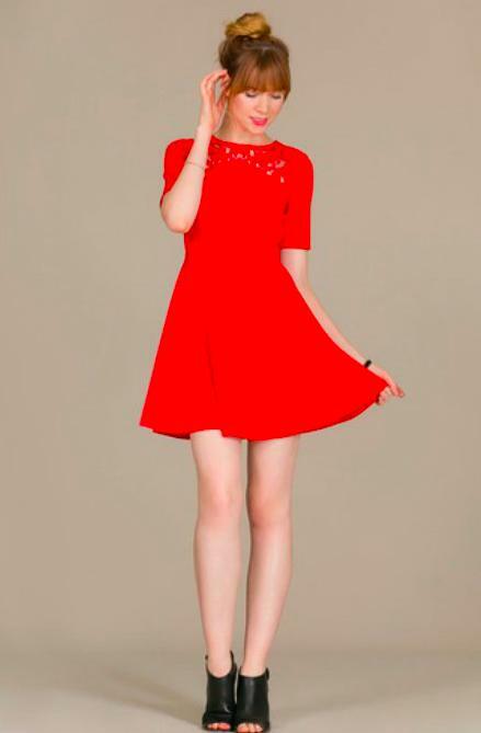 Red Fit and Flare Mini Dress