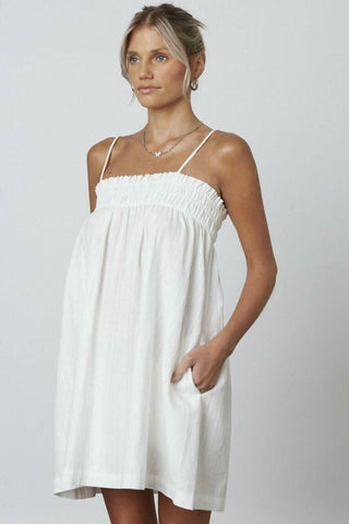 White flowy sundress for summer