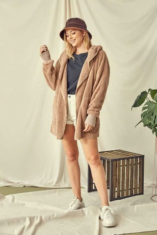 Faux Fur Hoodie Coat