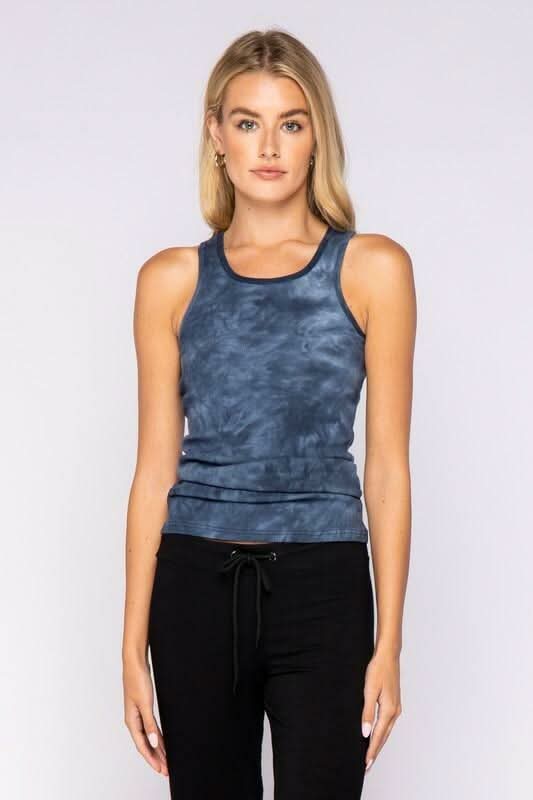 Blue Tie-Dye Tank Top