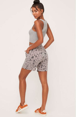 Just Chill Grey Leopard Print Set - Shorts Outfit View