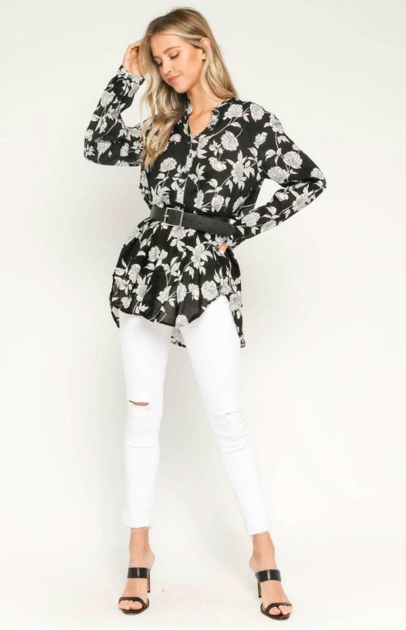Cute Floral Tunic Top
