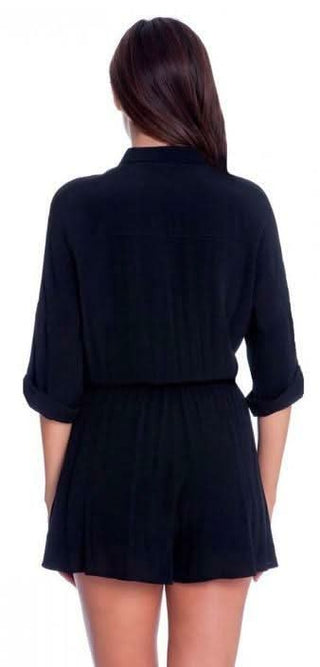 Republic Black Shirt Romper - Back View