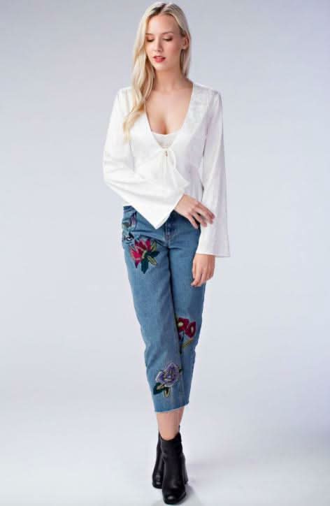 Honey Punch White Peplum Top