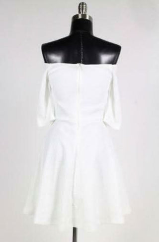 White Off Shoulder Skater Dresses