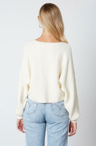 Mandy Ivory Cropped Sweater back
