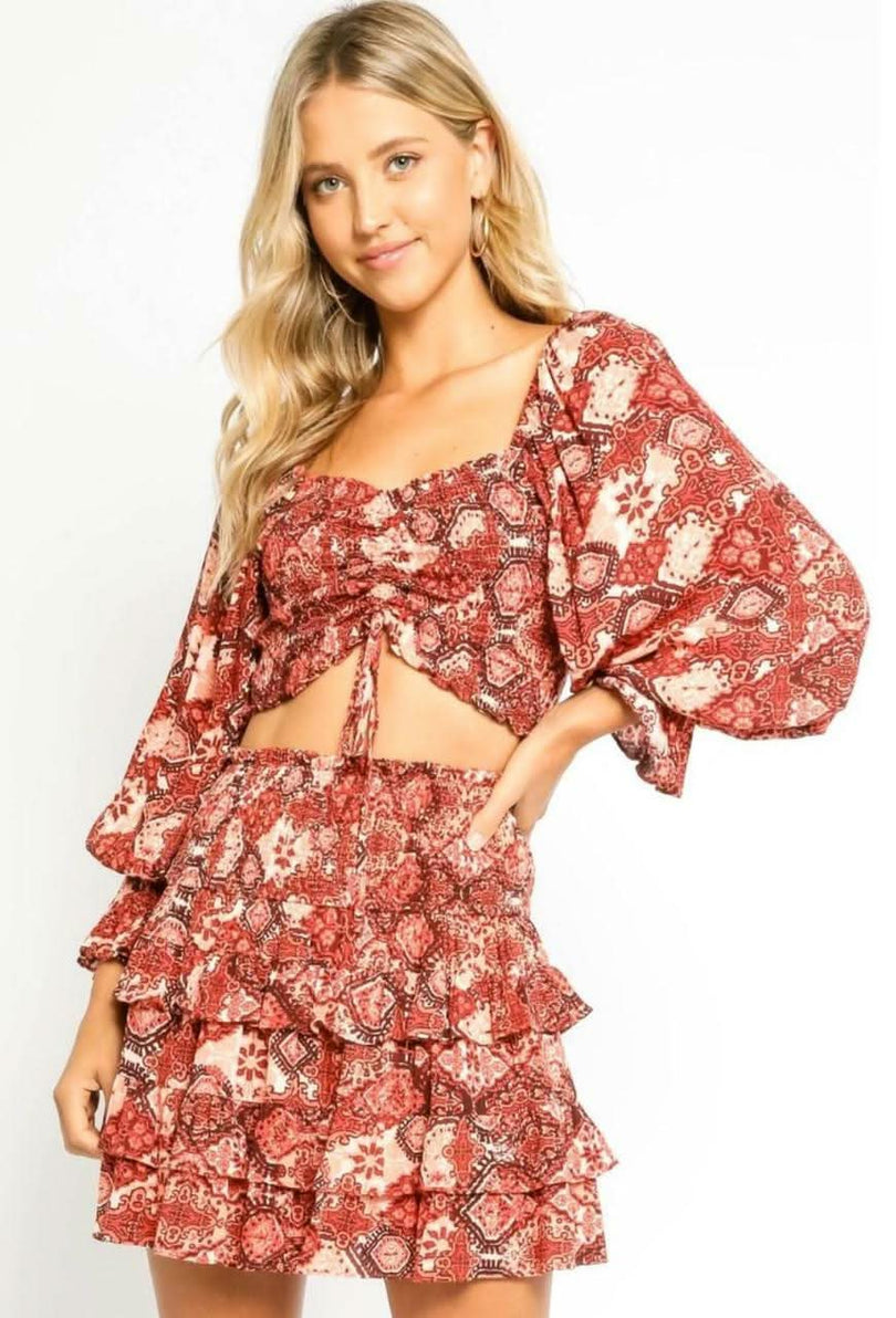 Rust Medallion Two-Piece Dress