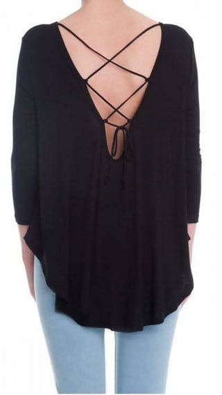 Lush Lace-Up Back Tee
