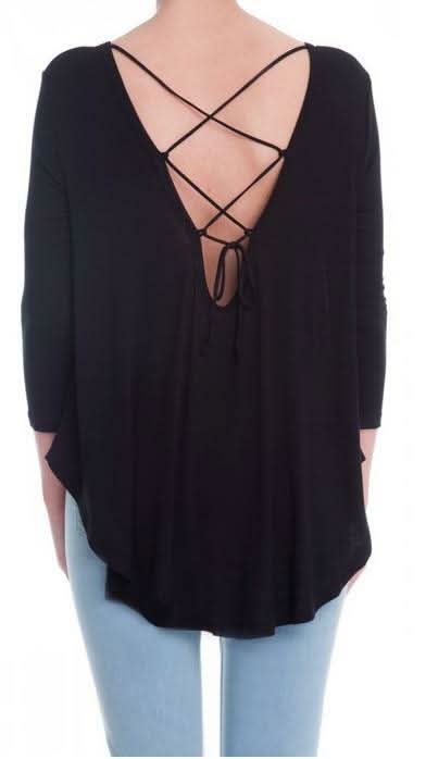 Lush Lace-Up Back Tee