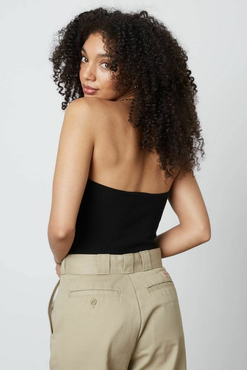 Cheri Black Ribbed Knit Tube Top -  BohoPink