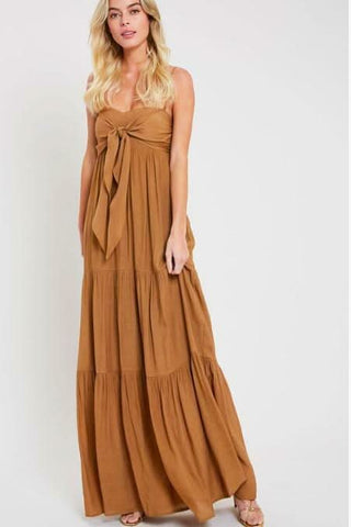 Tiered Strapless Maxi Dresses