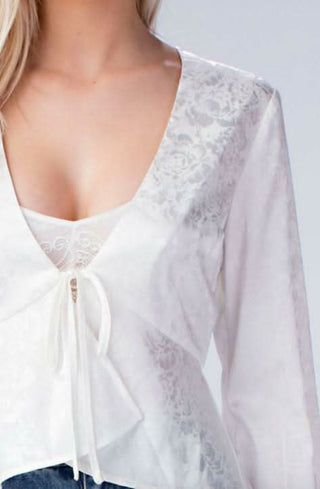 Honey Punch White Satin Top