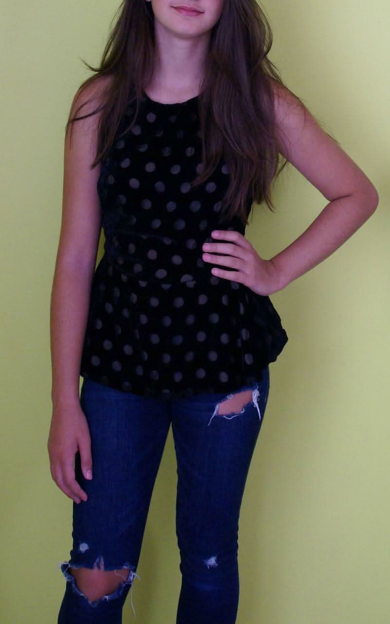 Black Burnout Velvet Top