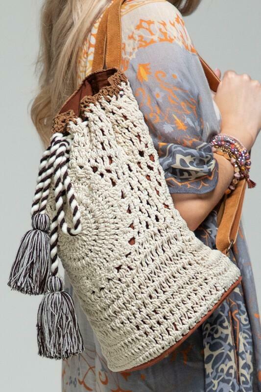 Ecru Crochet Backpack