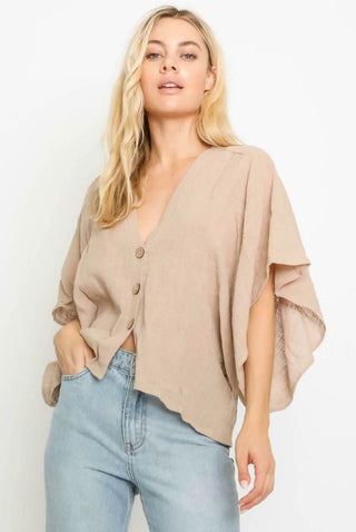 Button Down Poncho Top
