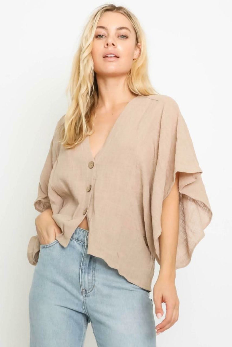 Button Down Poncho Top