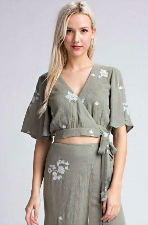 Lexington Sage Two Piece Maxi Dress -  BohoPink