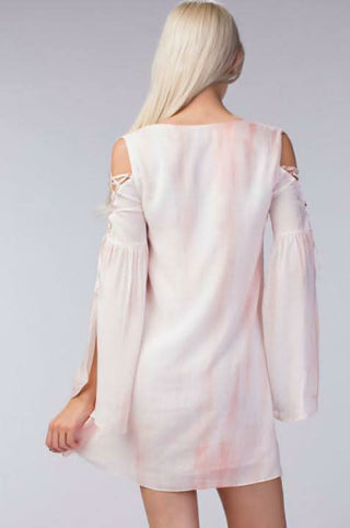 tie dye bell sleeve mini dress for women