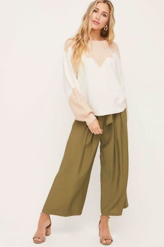 Crew Neck Colorblock Sweater