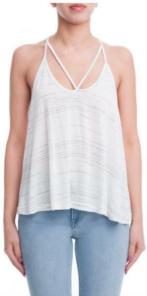 Just Because Off-White Strappy Tank Top -  BohoPink