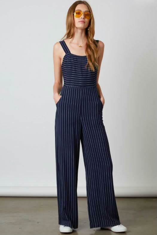 Navy Striped Jumpsuit