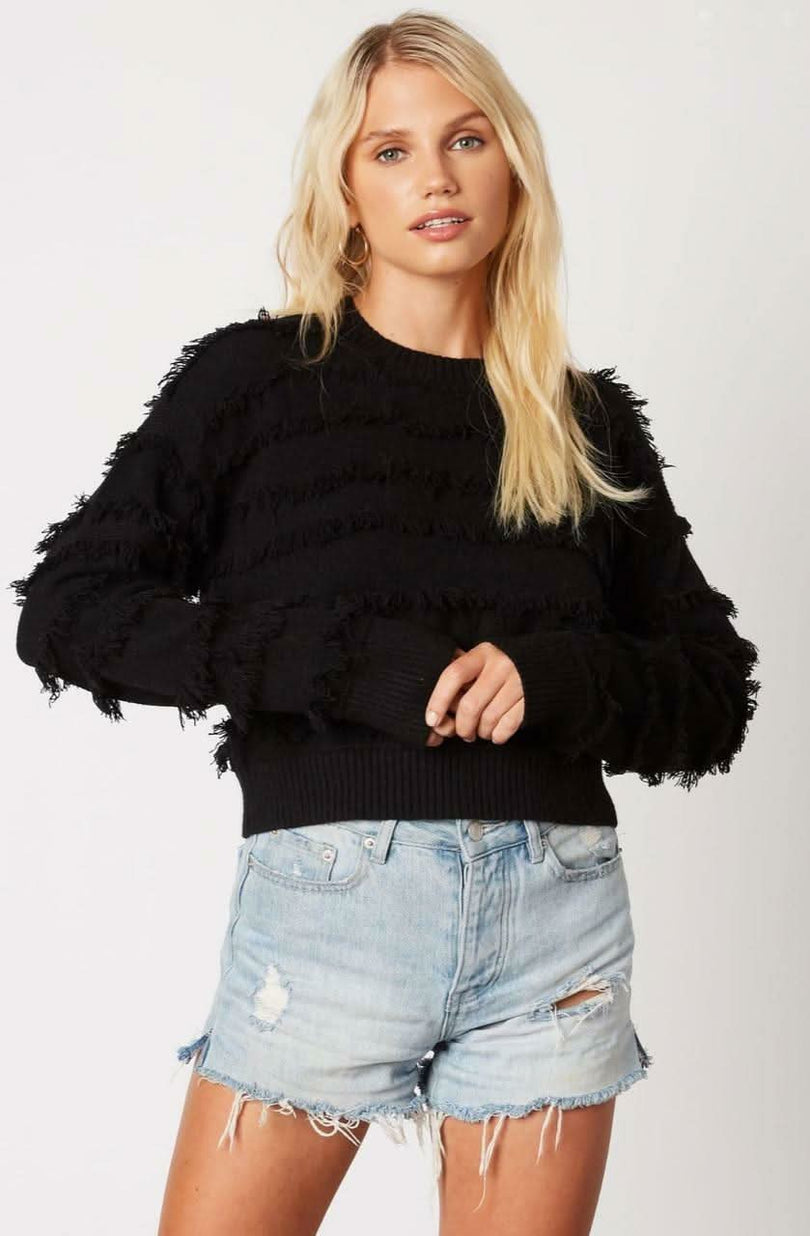 Black Fringe Sweater