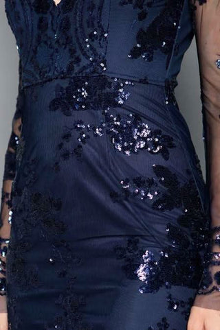 Victoria Navy Sequin Mini Dress - from our Party Dresses Collection
