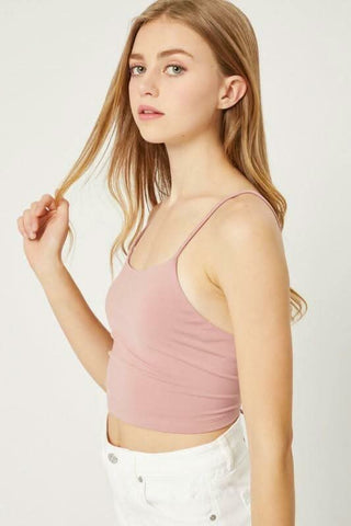 Antonia Mauve Pink Backless Cami Crop Top -  BohoPink