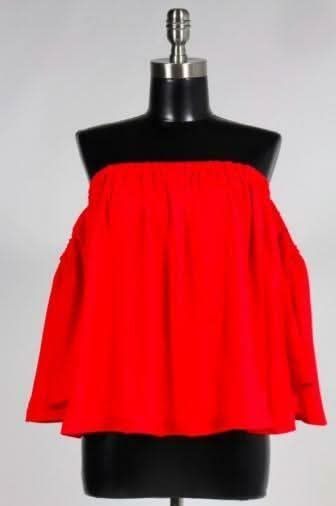 Red Off Shoulder Tops