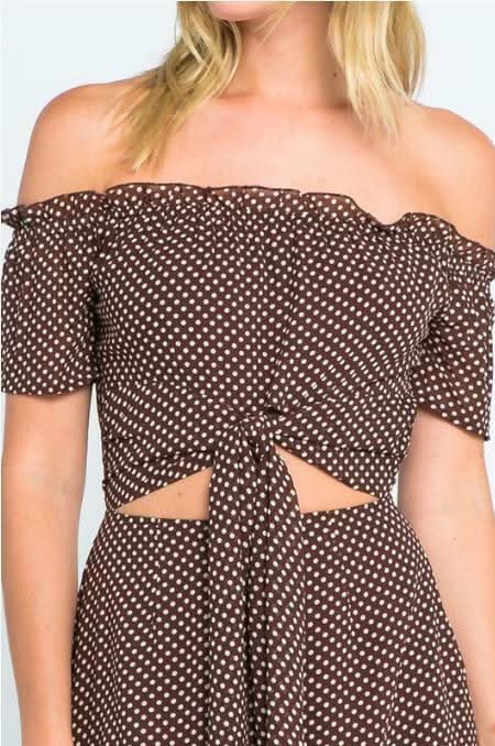 Brown Polka Dot Mini Dress