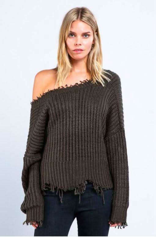 Slouchy Sweater Off Shoulder