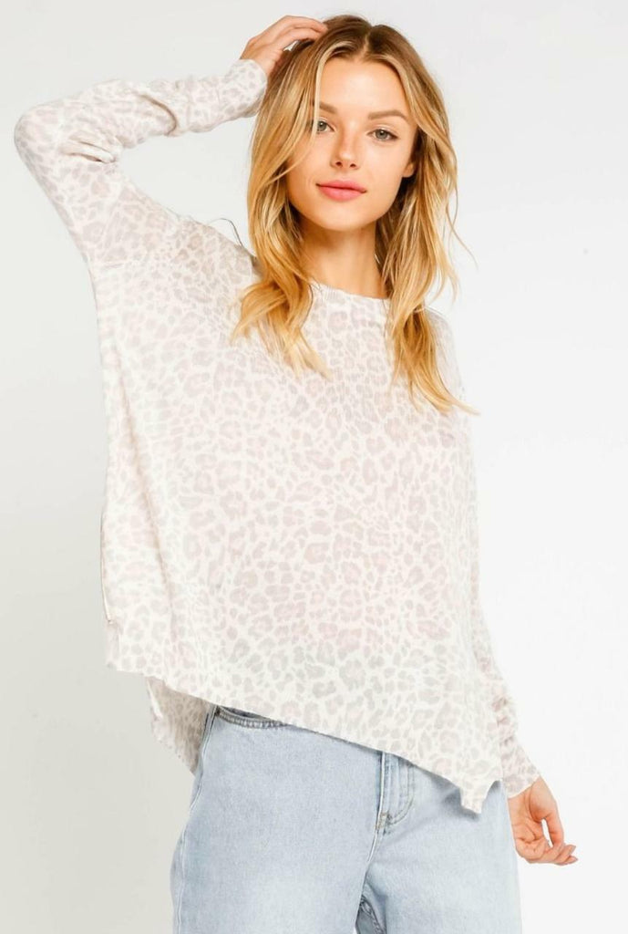 Pink Leopard Print Sweater
