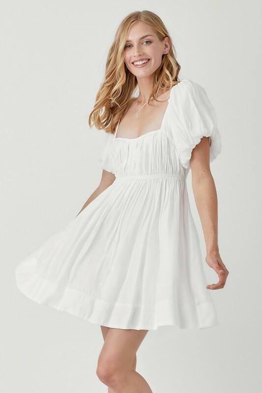 White Puff Sleeve Dresses