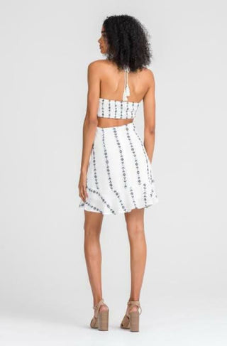 Lush Light and Day White Cross Front Halter Dress - Back View