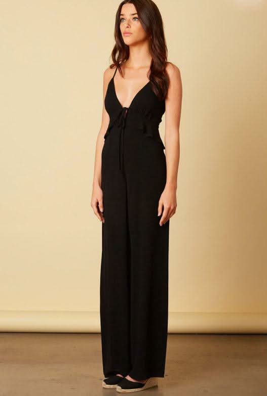 Glamorous Scene Black Tie Front Jumpsuit -  BohoPink