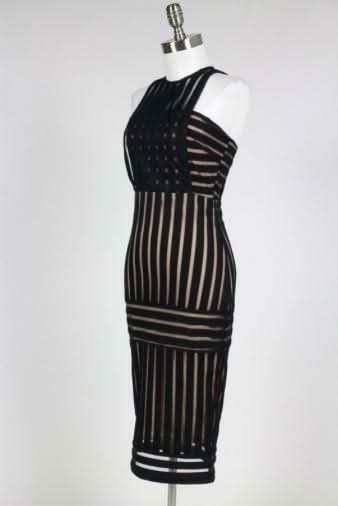 Mesh Black Bodycon Dress